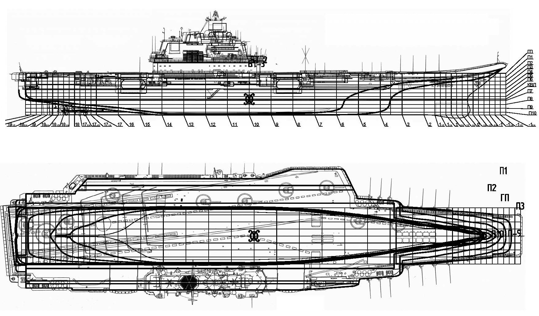 Авианосец адмирал кузнецов чертеж