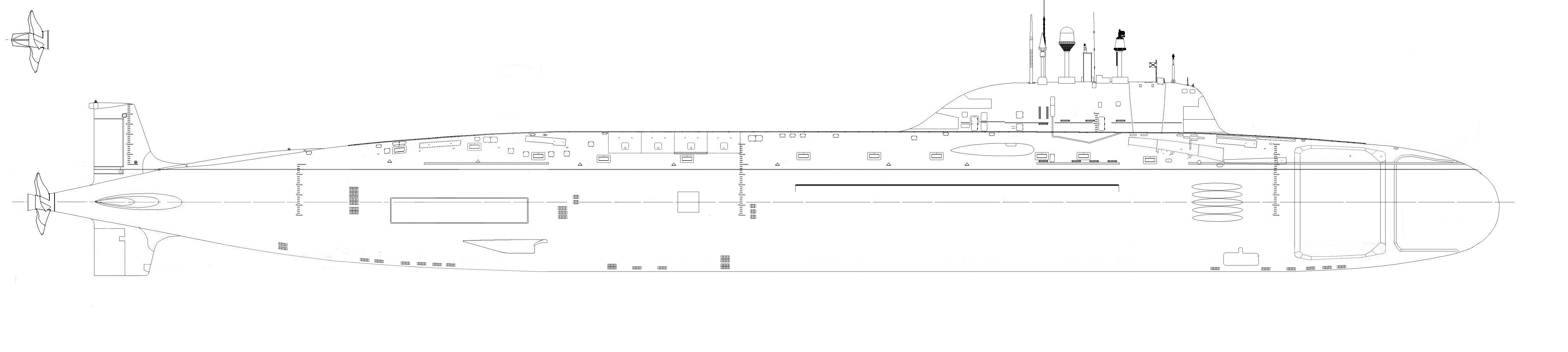 Борей подводная лодка чертеж