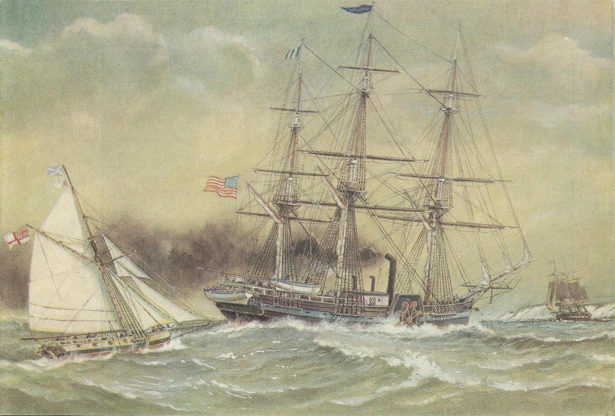 Военный пароход. Войшвилло Фрегат Паллада. Пароходофрегат Одесса 1843.